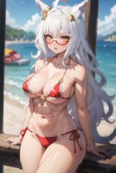 1girls ai_generated biwa_hayahide_(umamusume) curvaceous curvy_body curvy_figure female_focus hi_res huge_breasts long_hair seductive_look solo_female solo_focus stable_diffusion umamusume voluptuous voluptuous_female white_hair