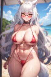 1girls ai_generated biwa_hayahide_(umamusume) curvaceous curvy_female curvy_figure female_focus female_only hi_res huge_breasts long_hair stable_diffusion umamusume voluptuous voluptuous_female white_hair