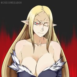 angry breasts cleavage cleric_(disgaea) disgaea dress indioweeaboo large_breasts nippon_ichi_software