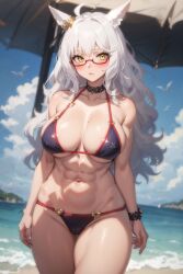 1girls ai_generated biwa_hayahide_(umamusume) curvaceous curvy_female curvy_figure female_focus female_only hi_res highres huge_breasts long_hair stable_diffusion umamusume white_hair