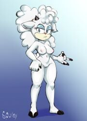 2023 alternate_version_at_source anthro bovid breasts caprine female fingers front_view frown full-length_portrait genitals hand_on_hip hi_res hooved_fingers hooves horn humanoid_hands idw_comics idw_publishing lanolin_the_sheep mammal mobian mobian_(species) mobian_sheep nipples nude nude_female portrait pussy sega sheep sheep_girl solo sonic_(series) sonic_the_hedgehog_(comics) sonic_the_hedgehog_(idw) sonic_the_hedgehog_(series) souley69 standing white_body