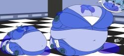 big_breasts breasts eeveelution female glaceon huge_breasts mad_n_evil pokémon_(species) pokemon pokemon_(species) slime_inflation tagme