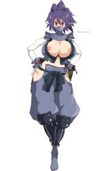 alternate_version_available breasts disgaea dismania facemask kunoichi kunoichi_(disgaea) large_breasts nipples nippon_ichi_software no_bra no_panties visible_nipples wardrobe_malfunction