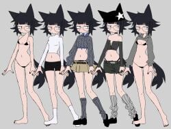 1girls anklehighs asian asian_female barefoot black_bra black_hair black_panties black_socks black_toenails cat_ears cat_girl cat_humanoid cat_tail catgirl choke_hold choker clothed clothed_female clothes clothing crew_socks crop_top feet female flat_chest flat_chested full_body fully_clothed glasses hibi_(dustbinrat) hoodie hoodie_shrug kneehighs lingerie_only long_sleeve_hoodie long_sleeve_shrug long_sleeves loose_socks miniskirt model_sheet multiple_outfits naked naked_female nerd oc original_character painted_toenails petite petite_body petite_female round_glasses semi_nude shirt short_hair shorts shrug_(clothing) shy skirt small_breasts smaller_female socks socks_only tail toes undressed undressing wagyu waist white_skin white_skinned_female white_socks whore