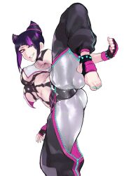 1girls ass belly belly_button big_ass big_breasts big_butt bracelet breasts busty butt capcom choker clothed collar curves curvy different_eye_color fake_eye fangs feet female female_only gloves goth goth_girl hair_highlights juri_han korean korean_female large_breasts leg_bracelet light-skinned_female light_skin multicolored_hair nipple_bulge painted_toenails pink_hair pink_highlights punk punk_girl punk_hair puru sharp_teeth solo spiked_bracelet spiked_choker spiked_collar spiked_leg_bracelet street_fighter street_fighter_6 tagme thick thighs tummy underboob