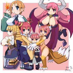 2020 archer_(disgaea) breast_envy breasts cat_ears cat_paws cat_tail catgirl cleavage disgaea fight_mistress_(disgaea) huge_breasts kasoku large_breasts mage_(disgaea) magic_knight_(disgaea) multiple_girls nekomata_(disgaea) nipple_bulge nippon_ichi_software pasties succubus succubus_(disgaea) succubus_costume succubus_horns succubus_tail succubus_wings