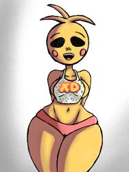 animatronic big_ass big_butt black_eyes breasts female female_only five_nights_at_freddy's five_nights_at_freddy's_2 fnaf furry furry_female furry_only patas_(artist) toy_chica_(fnaf) xd yellow_body yellow_skin