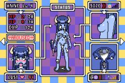 1girls anne_(arcnod) anthro arcnod aroused blue_body blue_hair blush bodily_fluids breasts breath bukkake cross_section cum cum_covered cum_in_pussy cum_in_uterus cum_inside demon demon_girl digital_media_(artwork) fallopian_tubes female game_screen gameplay_mechanics genital_fluids hair horn humanoid impregnation long_hair looking_at_viewer messy nipples nude open_mouth ovaries ovum panting pixel_(artwork) pussy solo spade_tail sperm_cell spread_legs standing sweat tail uterus x-ray