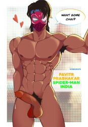 1boy abs animated armpit_hair armpits balls ballsack bara black_hair chest curved_to_the_right_penis dark-skinned_male dark_skin erect_penis erection flaccid_penis foreskin full-face_mask happy_trail hard_cock hard_on hard_penis human india intact long_foreskin long_hair_male male male_nipples male_only male_pubic_hair manly marvel mask mask_on_head masked_male mp4 muscles muscular muscular_male naked naked_male no_sound nude nude_male pavitr_prabhakar pecs penis pubes scrblenuts scrotum semi-erect smooth-skinned_male solo spider-man:_across_the_spider-verse spider-man_india spider-man_mask testicles uncircumcised uncircumcised_penis unretracted_foreskin v-line veiny_penis video