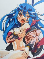 badluck2033 breasts covering covering_breasts disgaea disgaea_d2 laharl laharl-chan large_breasts nippon_ichi_software wardrobe_malfunction