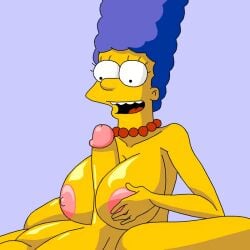 2d alternate_breast_size animated big_breasts big_penis blue_hair boobjob color frame_by_frame gif huge_breasts huge_cock large_breasts large_penis loop marge_simpson milf mother paizuri pearl_necklace red_pearl_necklace shaded smiling the_simpsons titfuck titjob twistedgrim yellow_body yellow_skin