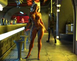 2girls 3d ahsoka_tano breasts drinkerofskies female female_only high_heels multiple_girls nude shoes_only solo_focus star_wars togruta twi'lek