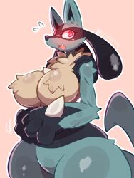 big_breasts breasts female female_lucario furry lucario nyaswitchnya pokemon pokemon_(species) thick_thighs wide_hips