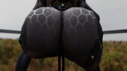 3d animated armor ass ass_focus ass_shake big_ass bodysuit female from_behind from_below ghost_in_the_shell huge_ass jiggle kishi kusanagi_motoko purple_hair shiny shiny_clothes shiny_hair short_hair skin_tight solo tagme thick_thighs twerking video