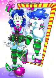 1girls 2023 clown clown_girl creamypastatc female female_only full_body mirror original outside solo solo_female tagme