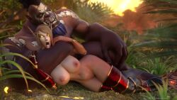 1boy 1girls 3d 3d_(artwork) ahe_gao armor armwear big_breasts bigger_male blood_elf choke_hold cock_filled dark-skinned_male dark_skin elf face_paint female female_penetrated femsub from_behind gasp glowing_eyes golden_eyes headlock holding jungle lady_liadrin larger_male laying_on_side legwear light-skinned_female light_skin male male/female male_penetrating male_penetrating_female maledom on_side orc orc_male orced outdoors pointy_ears sex sideways size_difference smaller_female spoon_position stomach_bulge tanaan_jungle thighhigh_boots tongue_out white_paint world_of_warcraft yellow_sclera zentaeron