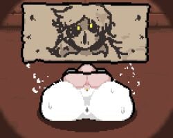 animated big_ass big_butt cum delirium_(the_binding_of_isaac) female huge_ass isaac_(the_binding_of_isaac) liquid mating_press missionary_position ranbow sex size_difference smaller_male static_noise tagme the_binding_of_isaac white_body white_skin yellow_eyes