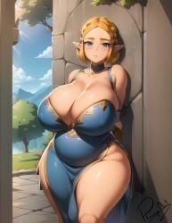 1girls ai_generated big_breasts chubby chubby_female cleavage curvy elf_ears nintendo plump plump_belly plump_breasts plump_thighs plumpart pointy_ears princess_zelda tears_of_the_kingdom the_legend_of_zelda venus_body zelda_(tears_of_the_kingdom)