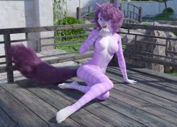 1girls 3d 3d_(artwork) alice_in_wonderland anthro barefoot big_breasts busty catgirl cheshire cheshire_cat disney feet furry large_breasts nails nails_painted neko oc pink_body pink_fur pink_skin tommytinycat tongue tongue_out wonderland