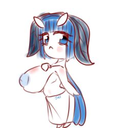 1:1 2023 :< after_shower animal_humanoid arthropod arthropod_humanoid big_breasts blue_eyes blue_hair blue_nipples blush breasts chibi colored_sketch emili_(renv) female flat_colors hair hand_over_breast huge_breasts humanoid insect_humanoid insect_wings insects inverted_nipples lepidopteran lepidopteran_humanoid lepidopteran_wings looking_at_viewer moth moth_antennae moth_humanoid nipples renv short_stack sketch solo towel towel_only wings