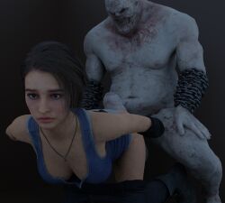 3d before_anal before_rape calming_down chris_walker_(outlast) crossover huge_cock jill_valentine outlast rape raped raped_by_monster resident_evil restrained size_difference starting_to_cry zombie