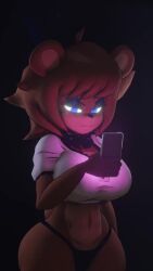 1girls 3d 3d_animation 9:16 animated anthro big_breasts blue_eyes breasts brown_fur cally3d clazzey cryptiacurves curvy fazclaire's_nightclub female female_only five_nights_at_freddy's fnaf freckles freddy_(fnaf) fredina's_nightclub fredina_(cally3d) frenni_(cryptia) frenni_fazclaire funny furry hourglass_figure looking_at_phone meme music phone scottgames shorter_than_30_seconds skxx_elliot sound tagme thick_thighs vertical_video video voluptuous wide_hips