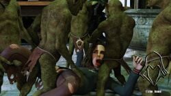 3d female forced forced_fellatio forced_oral forced_penetration forced_vaginal goblin goblin_male harry_potter hermione_granger male masturbating masturbating_during_fellatio monster outnumbered sfm_hood