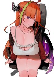 1girls big_breasts dismassd holoforce hololive hololive_japan kiryu_coco orange_hair seductive_look solo_female virtual_youtuber white_background