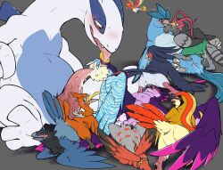 articuno ass_to_ass avian avian_butt beak benji_(artist) big_penis bird blush bodily_fluids cloacal cloacal_kiss cloacalingus corviknight cramorant cum cum_string extreme_french_kiss feathered_wings feathers feral feral_on_feral foot_fetish french_kissing generation_1_pokemon generation_2_pokemon generation_3_pokemon generation_5_pokemon generation_6_pokemon generation_8_pokemon genital_fluids genitals group group_sex hi_res hisuian_braviary hisuian_form ho-oh kissing legendary_pokemon lugia male male/male neck_bulge nintendo oral orgy penis pidgeot pokemon pokemon_(species) red_eyes regional_form_(pokemon) saliva saliva_string sex size_difference swellow tail_feathers talonflame tapering_penis toejob unfezant white_body wings