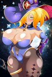 1girls breasts codeyumi cosplay elesa_(codeyumi) female female_only genshin_impact gyaru huge_breasts mona_(genshin_impact)_(cosplay) original original_character plump soles solo thick_thighs thighs twintails