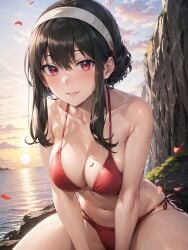 1girls ai_generated black_hair curvaceous curvy_body curvy_female female_focus female_only hi_res huge_breasts kumisudang solo_female solo_focus spy_x_family stable_diffusion voluptuous voluptuous_female yor_briar yor_forger