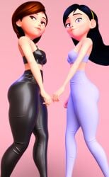 2girls 3d 3d_(artwork) ass ass_focus athletic athletic_female big_ass big_breasts black_hair bottom_heavy breasts brown_hair bubble_ass bubble_butt busty calves dark_hair daughter digital_media_(artwork) disney elastigirl eyebrows eyelashes eyes female female_only fit fit_female hair helen_parr hero heroine hips hourglass_figure huge_ass huge_breasts human large_ass large_breasts legs light-skinned_female light_skin lips long_hair milf mother mother_and_daughter petite petite_body petite_female pixar short_hair slim slim_waist straight_hair superhero superheroine the_incredibles thick thick_hips thick_legs thick_thighs thighs top_heavy upper_body violet_parr voluptuous vtemp waist wide_hips yoga_pants