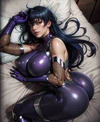 ai_generated curvaceous curvy_body curvy_figure female_focus huge_breasts igawa_asagi latex_suit looking_at_viewer skin_tight stable_diffusion taimanin_(series) vilacrym voluptuous voluptuous_female