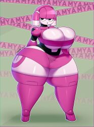 big_breasts breasts dorahden lewdssonk mya_(dorahden) robot robot_girl thick_thighs wide_hips