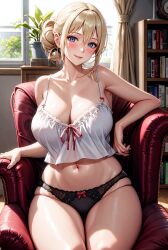 ai_generated curvy curvy_figure female_focus female_only huge_breasts looking_at_viewer mature_female milf panties seductive_look shiromi_ai solo_female solo_focus stable_diffusion voluptuous voluptuous_female