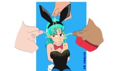 blue_hair bulma_(bunny) bulma_(dragon_ball) bulma_briefs bunny_ears bunny_girl bunnysuit dragon_ball dragon_ball_super dragon_ball_z male peeing penis