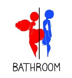 1boy 1boy1girl 1girls areolae ass barefoot bathroom big_ass big_breasts blue_body breasts completely_nude completely_nude_female female full_body glory_hole keelgabeytheart male naked naked_female nipples nude nude_female red_body sex sign stick_figure stickman through_wall