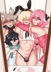 2d 4boys 4femboys astolfo_(fate) astolfo_(fate)_(cosplay) black_lipstick blush bulge cat_ears catboy chastity_cage chastity_device cosplay crossdressing crossdressing_male crossover dress eyeshadow fate_(series) felix_argyle felix_argyle_(cosplay) femboy femboy_on_femboy femboy_only feminine_male feminization feminized_male flat_chastity_cage gay genshin_impact hi_res highres kantai_collection lipstick lipstick_tube locktober loggus_doggus looking_at_viewer makeup male male_only mirror mirror_reflection nail_polish naughty_face one_eye_closed otoko_no_ko painted_fingernails painted_nails pink_lipstick re:zero_kara_hajimeru_isekai_seikatsu red_lipstick shimakaze-kun shimakaze_(kantai_collection) shimakaze_(kantai_collection)_(cosplay) sissification sissy small_penis smiling smiling_at_viewer teal_lipstick trap venti_(genshin_impact) venti_(genshin_impact)_(cosplay) very_high_resolution wig wink winking_at_viewer yaoi