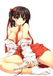 1girls breasts female female_only hakama hakama_skirt large_breasts miko oppai runa solo tagme