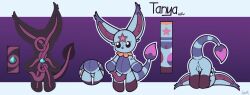 absurd_res animal_genitalia animal_penis anthro black_nose blue_body female genitals hi_res intersex jaynt looking_at_viewer looking_back male markings model_sheet multicolored_body penis pink_body plushie plushophilia purple_body pussy reference_image shemale simple_background solo star_(marking) tail tanya_(emothebunny) tentacle voodoo voodoo_doll vulva