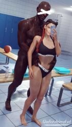 1boy 1girls 3d 3d_(artwork) apex_legends basketball black_body blacked blacked_clothing blender blender_(software) braid braided_hair braided_ponytail braided_twintails braids brown_eyes caressing dark-skinned_male dark_skin feet fit fit_female full_body gladionanimated hand_on_hip hand_on_stomach holding holding_object interracial iphone loba_(apex_legends) locker locker_bench locker_room lockers looking_at_phone mirror_selfie muscular muscular_male nail_polish nails phone red_hair selfie shower taking_picture taking_selfie tanned tanned_female tanned_girl tanned_skin tattoo towel underwear workout