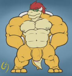 anthro bowser gay gs hi_res koopa male male_only mario_(series) nintendo nude scalie solo_male