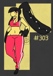 big_breasts breasts female female_only mawile nerdyreindeer no_humans pink_clothes pokemon pokemon_(species) red_eyes solo tagme