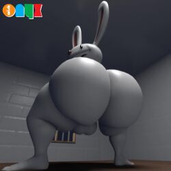 3d animated anthro anthro_only backsack balls big_ass blender blender_(software) blender_eevee furry huge_ass interrogation_room male_only max_(sam_and_max) on_table onyxsplash rabbit sam_and_max tagme twerking video