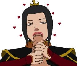 1girls avatar_the_last_airbender azula black_hair fellatio lipstick playing_skinflute white_background yonkaku