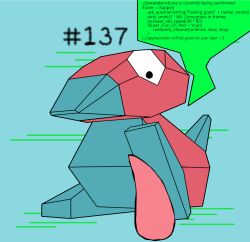 ambiguous_gender artificial_intelligence digital_media_(artwork) duo erection feral foot_fetish foot_play footjob generation_1_pokemon genitals group hashtag hi_res id_number male nintendo number on_model penis pokemon pokemon_(species) porygon secretsableye sex simple_background text