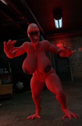 3d abs breasts clitoral_hood clitoris dark_nipples fit_female four_fingers large_breasts monster monster_girl nightmare_waifu nipples no_eyes nude nude_female psycho-john psychojohn2 pussy red_skin scp-939 scp_foundation sharp_teeth toned toned_female tongue tongue_out