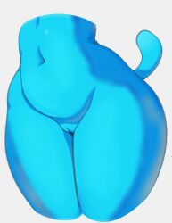 2020 ambiguous_species anthro belly blue_body cartoon_network crotch_shot faceless_character faceless_female female genitals mammal navel nicole_watterson pussy solo the_amazing_world_of_gumball thick_thighs wide_hips wizbird