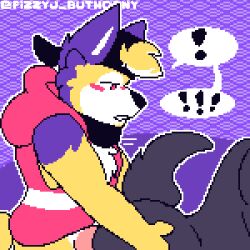 ! !!! 2boys anal anal_sex animated anthro backwards_baseball_cap backwards_hat baseball_cap blush canid canine canis clothed clothing collar coyote digital_media_(artwork) duo fizzyjay fur furry gay gay_anal gay_sex genitals hair hat headgear headwear hi_res jay_(fizzyjay) male male/male male_penetrated male_penetrating male_penetrating_male mammal nude penetration penis pixel_(artwork) pixel_animation sex short_playtime simple_background topwear