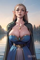 1girls 2023 ai_generated blonde blonde_female blonde_hair blue_eyes breath_of_the_wild busty cape cleavage clothed_female curvaceous curvy curvy_body curvy_female curvy_figure elf elf_female fantasy female_focus female_only hi_res hourglass_figure long_hair looking_at_viewer obayen pointy_ears princess princess_zelda royalty seductive_look stable_diffusion the_legend_of_zelda voluptuous voluptuous_female zelda_(breath_of_the_wild)